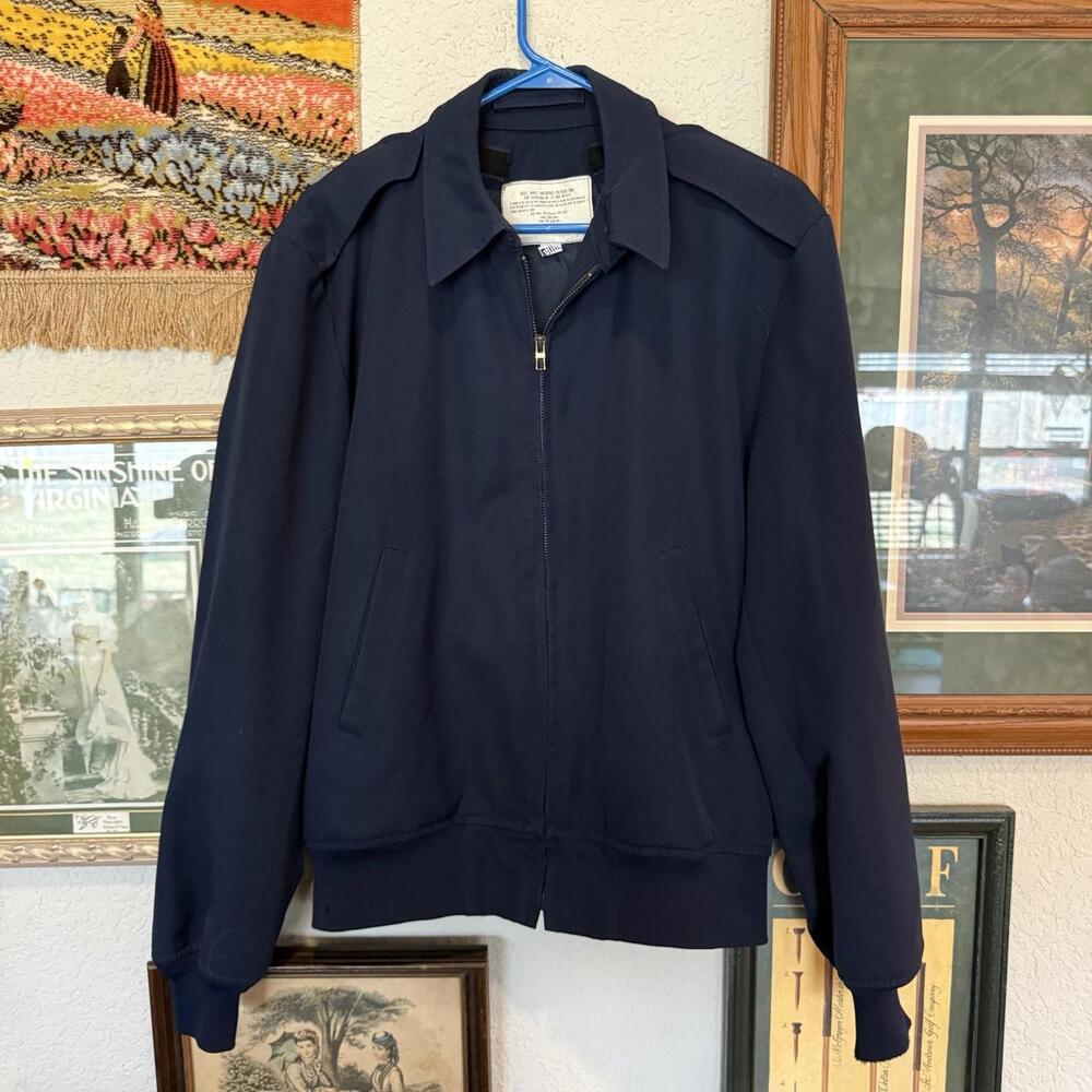 Vintage 80s USAF‎ Air Force Flight/Worker Mens Blue Wool Jacket Size 40R
